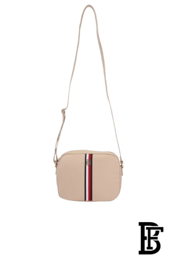 Tommy Hilfiger Solid Beige Nylon Sling Bag with Adjustable Strap image 4