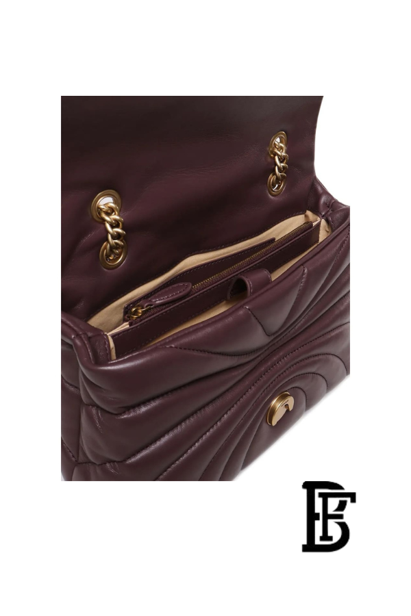Pinko  Burgundy  Leather Women Handbag 100038A1Exl86Q – Elegant Everyday Shoulder Bag image 8