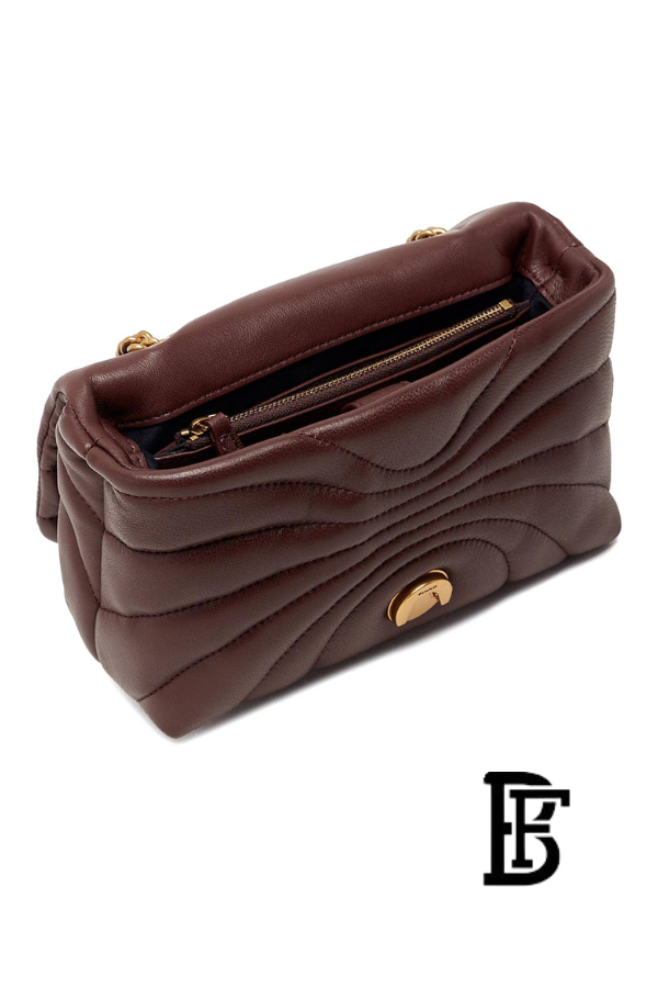 Pinko  Burgundy  Leather Women Handbag 100038A1Exl86Q – Elegant Everyday Shoulder Bag image 5