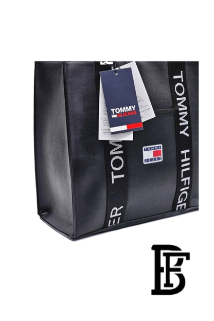 Tommy Hilfiger Black Leather Women Handbag and cross – Elegant Everyday Crossbody and hand image 9