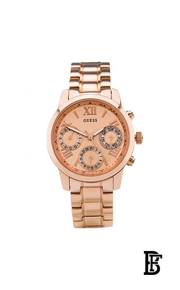 GUESS Chronograph Rose Gold Watch for Women W0448L3 + Gift perfume tester 30 ml image 2