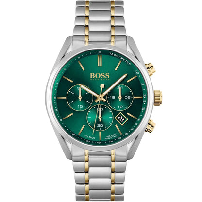 Hugo Boss Avery Men’s Chronograph Watch 1514159 – Green Dial, Silver Stainless Steel Strap