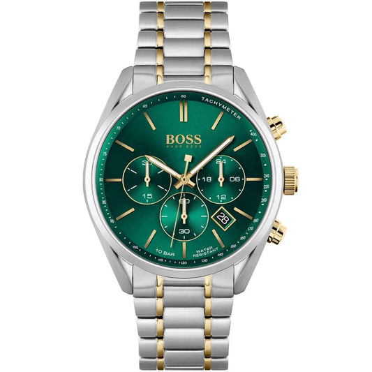Hugo Boss Avery Men’s Chronograph Watch 1514159 – Green Dial, Silver Stainless Steel Strap