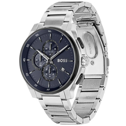 Hugo Boss Peak Men’s Chronograph Watch 1514189 – Blue Dial, Silver Stainless Steel Strap