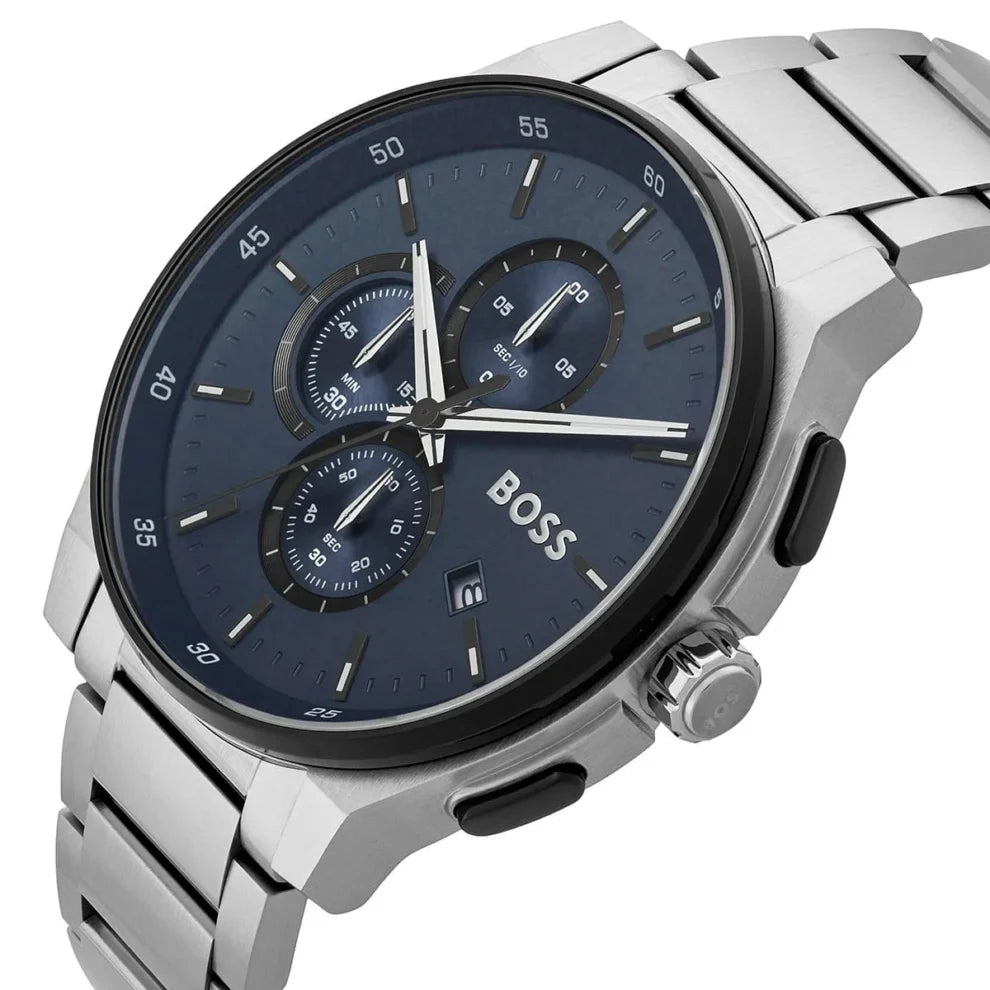 Hugo Boss Peak Men’s Chronograph Watch 1514189 – Blue Dial, Silver Stainless Steel Strap