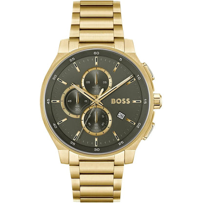 Hugo Boss Peak Men’s Chronograph Watch 1514190 – Green Dial, Gold Stainless Steel Strap