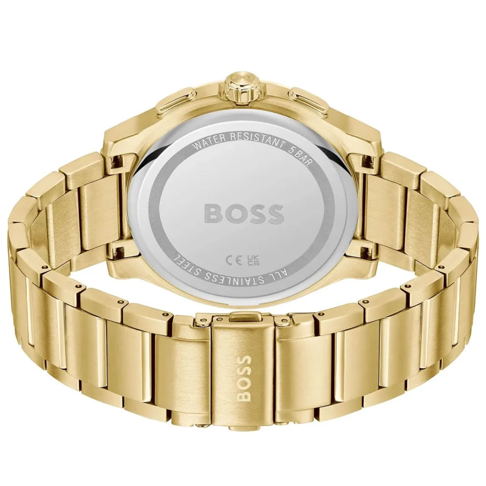 Hugo Boss Peak Men’s Chronograph Watch 1514190 – Green Dial, Gold Stainless Steel Strap