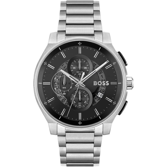 Hugo Boss Peak Men’s Chronograph Watch 1514191 – Black Dial, Silver Stainless Steel Strap
