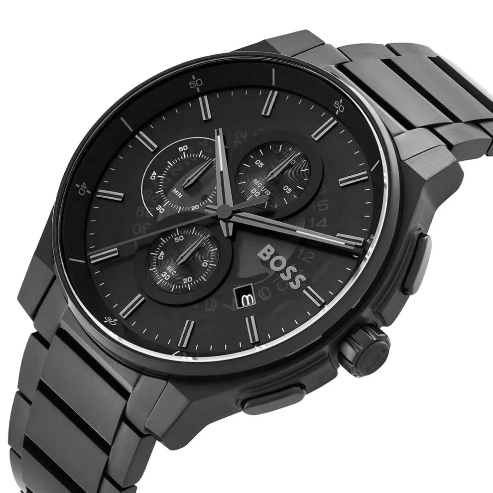Hugo Boss Peak Men’s Chronograph Watch 1514192 – Black Dial, Black Stainless Steel Strap