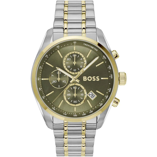 Hugo Boss Grand Prix Men’s Watch 1514227 – Green Dial – Two-Tone Stainless Steel