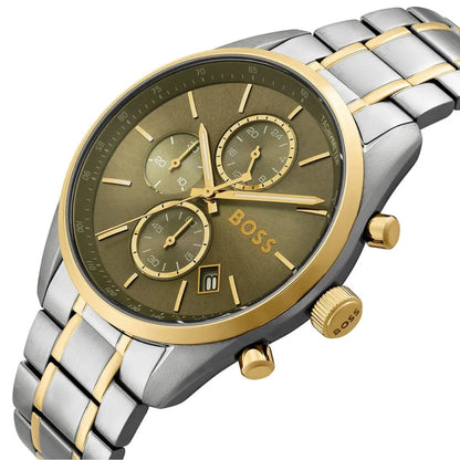 Hugo Boss Grand Prix Men’s Watch 1514227 – Green Dial – Two-Tone Stainless Steel