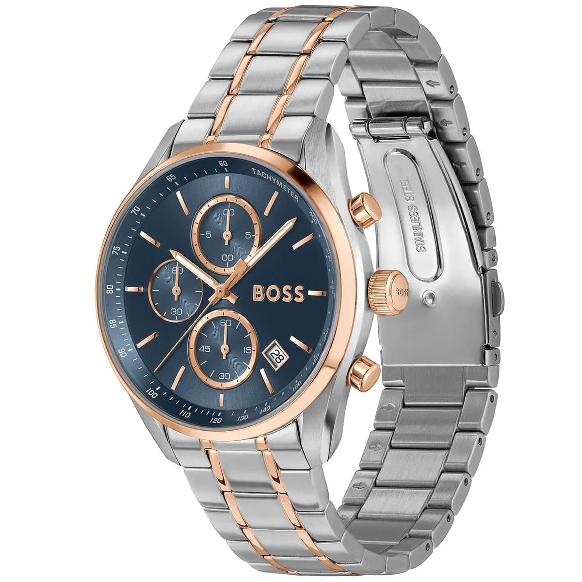 Hugo Boss Grand Prix Men’s Watch 1514252 – Grey Dial – Two-Tone Stainless Steel Chronograph
