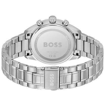 Hugo Boss Grand Prix Men's Watch 1514265 – Green Dial Chronograph & Silver Stainless Steel Strap 40mm