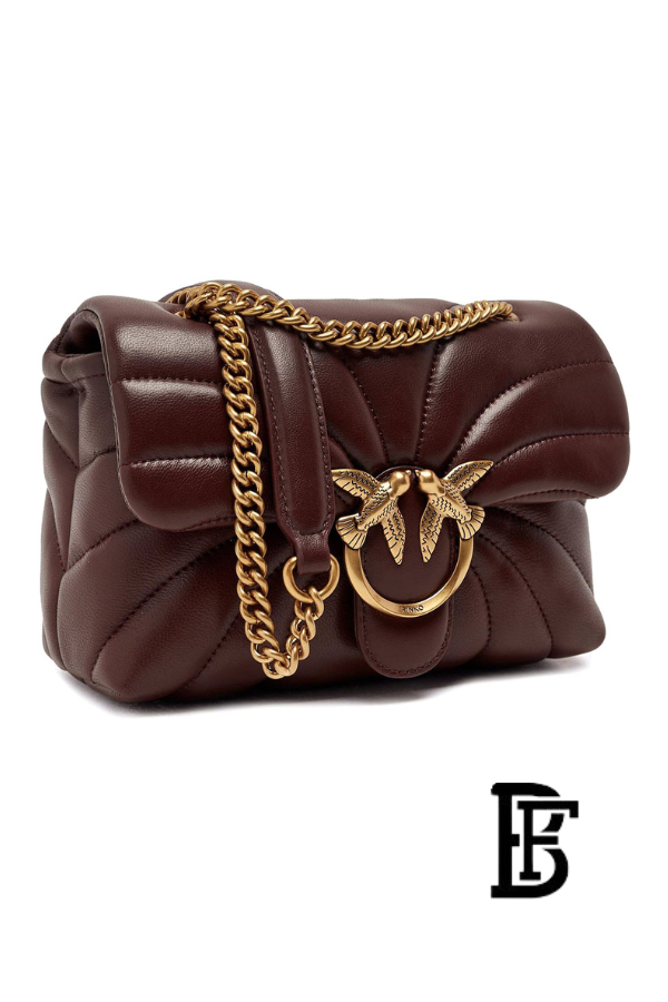 Pinko  Burgundy  Leather Women Handbag 100038A1Exl86Q – Elegant Everyday Shoulder Bag image 3