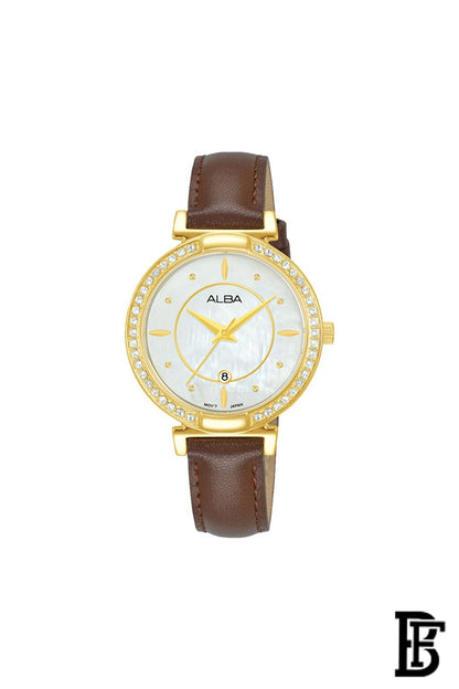 Alba AH7BF8X Women's Leather  Quartz Analog Wrist Watch   + Gift perfume tester 30 ml  Warranty from Elaraby Group image 2