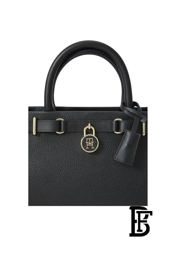 Tommy Hilfiger Black Leather Women Handbag Aw0Aw17926 – Elegant Everyday Shoulder Bag image 5