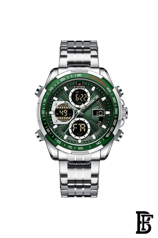 NAVIFORCE NF9197S S/S/GN     MEN'S Stainless Steel Analog Wrist Watch image 1