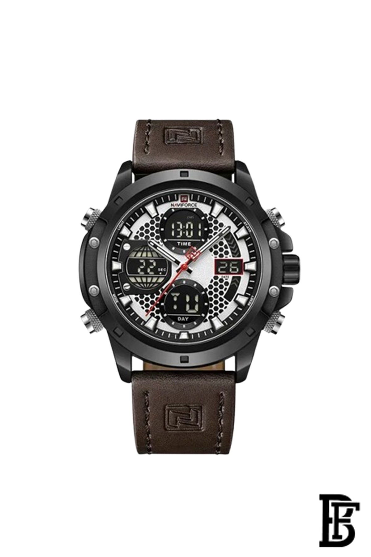 NAVIFORCE NF9225 B/W/D.BN  MEN'S Stainless Steel Analog Wrist Watch image 1