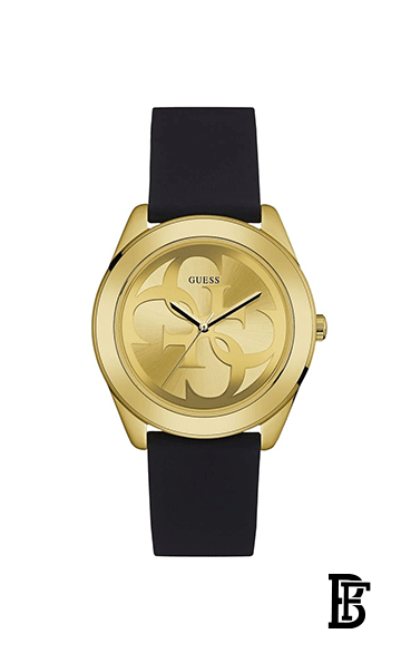 GUESS Women's Gold Dial Leather Band Watch - W0911L3 image 0