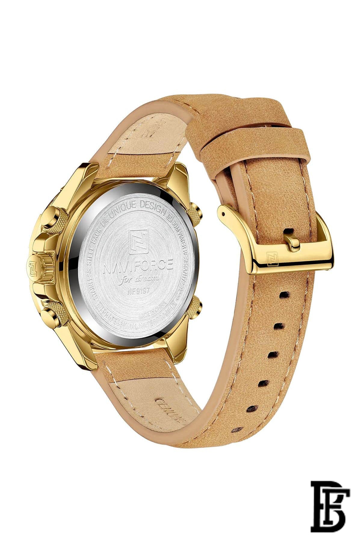 Naviforce NF9197L G/BE/Y.BN       Men's Analog Leather Watch image 3