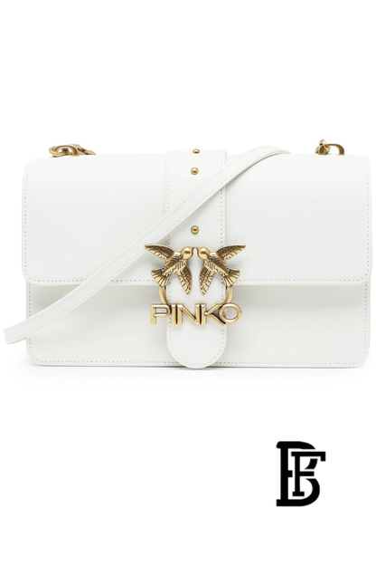 Pinko  White  Leather Women Handbag 7 Cl Pe 21 Pltt 1P228G Y6Xt – Elegant Everyday Shoulder Bag image 0