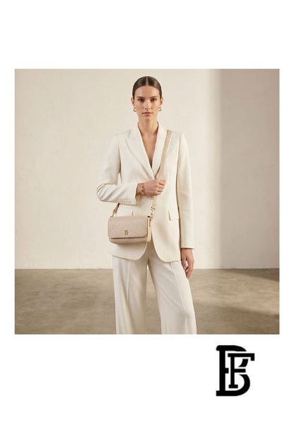 Tommy Hilfiger Women's Beige Leather Handbag AW0AW16008 – A stylish everyday shoulder bag image 2