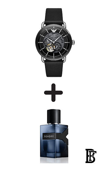 Emporio Armani Men's Multifunction Dress Watch with Leather Band Ar60026 + Gift perfume Tester 30 ml image 1