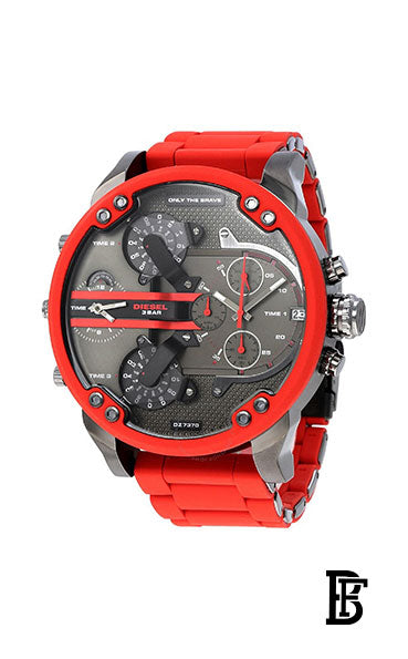 DIESEL Men's Analog Round Wrist Watch With Stainless Steel Strap DZ7370 + Gift perfume Tester 30 ml image 2