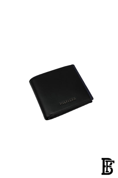 Tommy Hilfiger Wallet  is a one to face solid style covered in light/black leather image 4