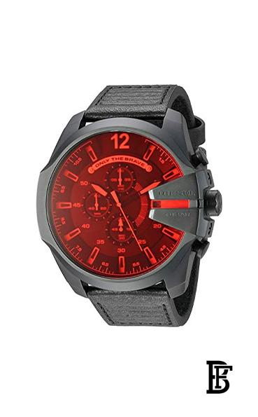 DIESEL Men's Mega Chief Black Dial Leather Band Watch DZ4460 image 3