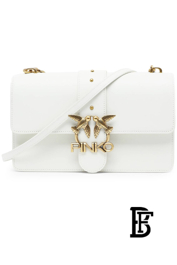 Pinko  White  Leather Women Handbag 7 Cl Pe 21 Pltt 1P228G Y6Xt – Elegant Everyday Shoulder Bag image 1