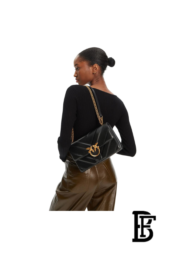Pinko  Black Leather Women Handbag 104549A26Zz99Q – Elegant Everyday Shoulder Bag image 10