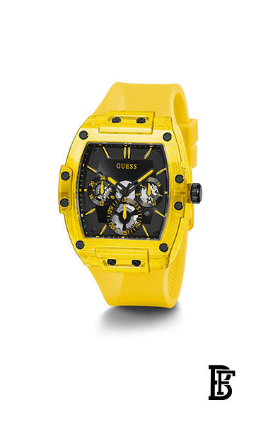GUESS GW0203G6 Men's Polycarbonate Quartz Watch with Silicone Strap, Yellow, 24 + Gift perfume tester 30 ml image 2