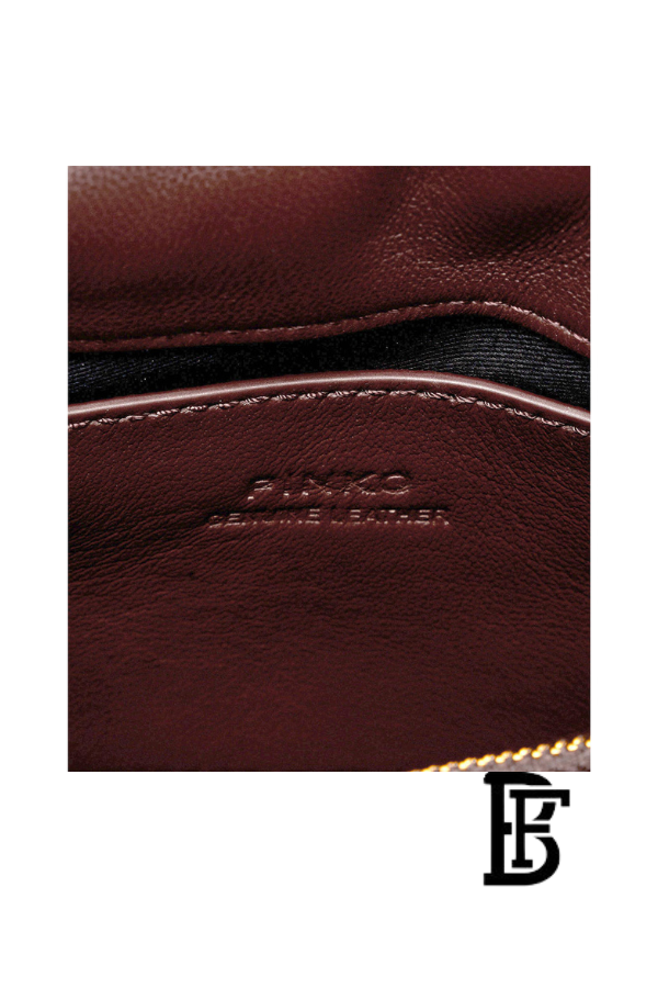 Pinko  Burgundy  Leather Women Handbag 100038A1Exl86Q – Elegant Everyday Shoulder Bag image 7