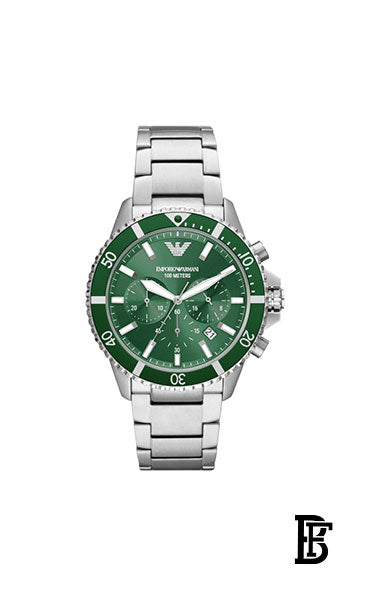 EMPORIO ARMANI Men's Chronograph Round Shape Stainless Steel Wrist Watch - AR11500 - 43 mm + Gift perfume tester 30 ml image 2