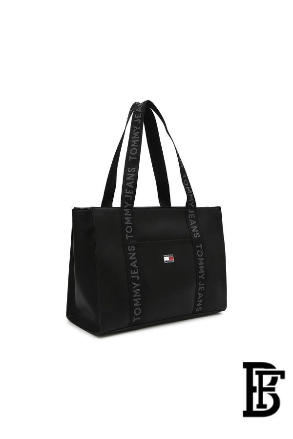 Tommy Hilfiger Black Leather Women Handbag AW0AW17356 – Elegant Everyday Shoulder Bag image 7