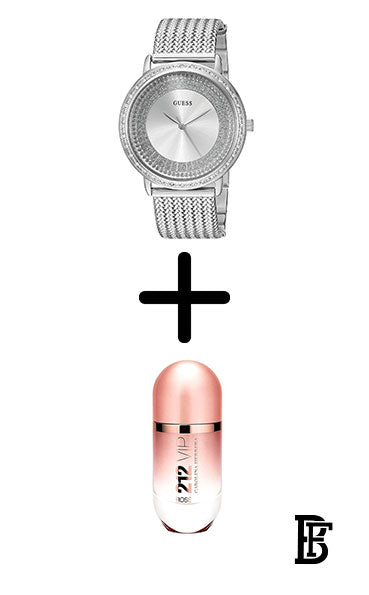 GUESS Women's Water Resistant Analog Watch W0836L2 - 36 mm - Silver + Gift perfume Tester 30 ml image 1