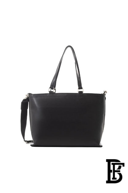 Tommy Hilfiger Black Leather Women Tote Bag – Elegant Everyday Handbag image 4