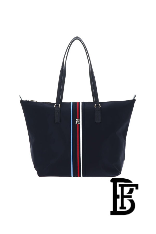Tommy Hilfiger Navy Blue Leather Women Handbag and cross Aw0Aw15981Dw6 – Elegant Everyday Tote Bag Handbags image 0
