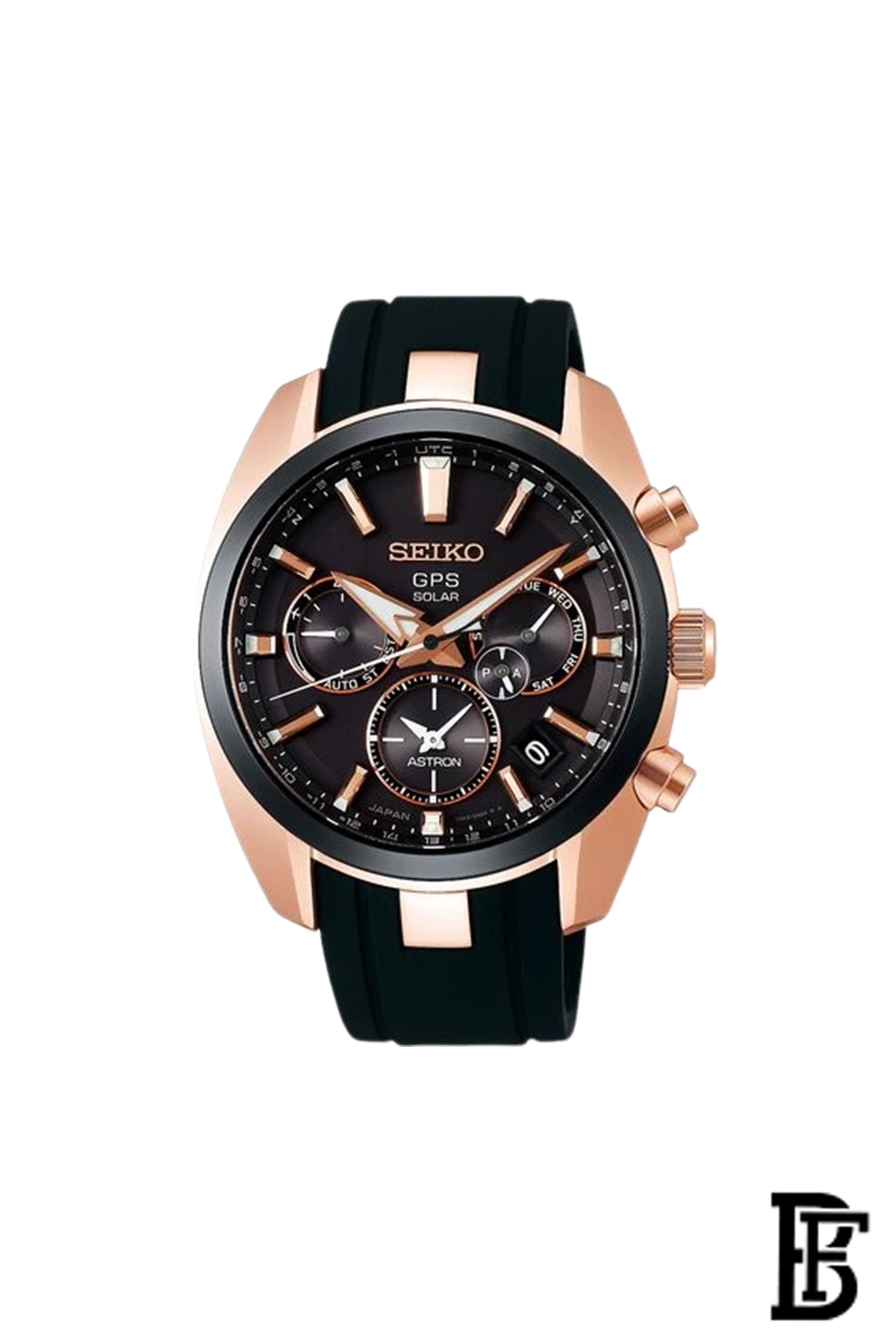 SEIKO Men's Hand Watch ASTRON Black Rubber Strap, Black Dial SSH024J1 image 1