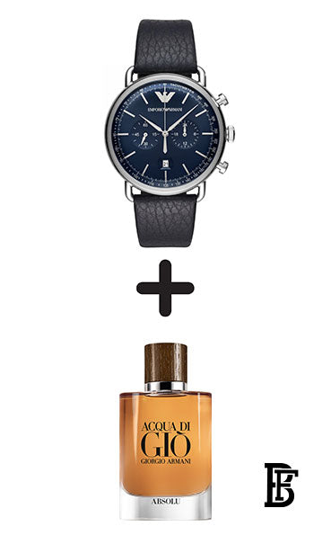 EMPORIO ARMANI Men's Avitor Chronograph Wrist Watch AR11105 + Gift perfume Tester 30 ml image 1