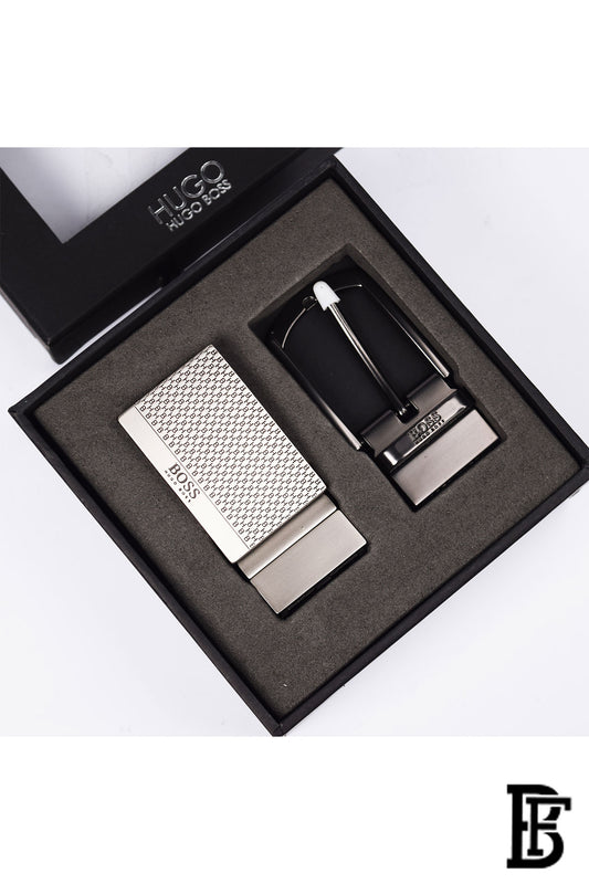 hugo boss Leather Belt For Men Two Buckle image 1