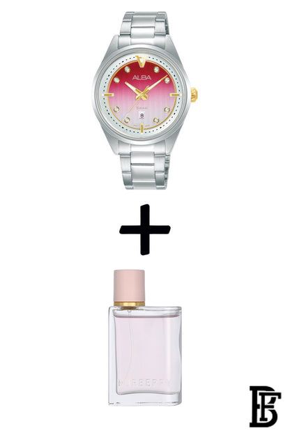 Alba AH7AX9X Women's  Stainless steel Quartz Analog Wrist Watch   + Gift perfume tester 30 ml Warranty from Elaraby Group image 1