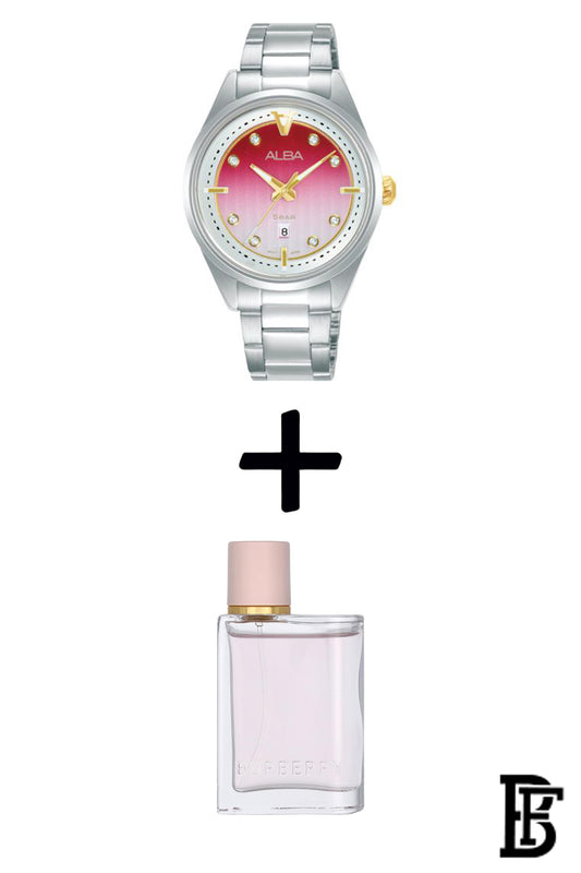 Alba AH7AX9X Women's  Stainless steel Quartz Analog Wrist Watch   + Gift perfume tester 30 ml Warranty from Elaraby Group image 1