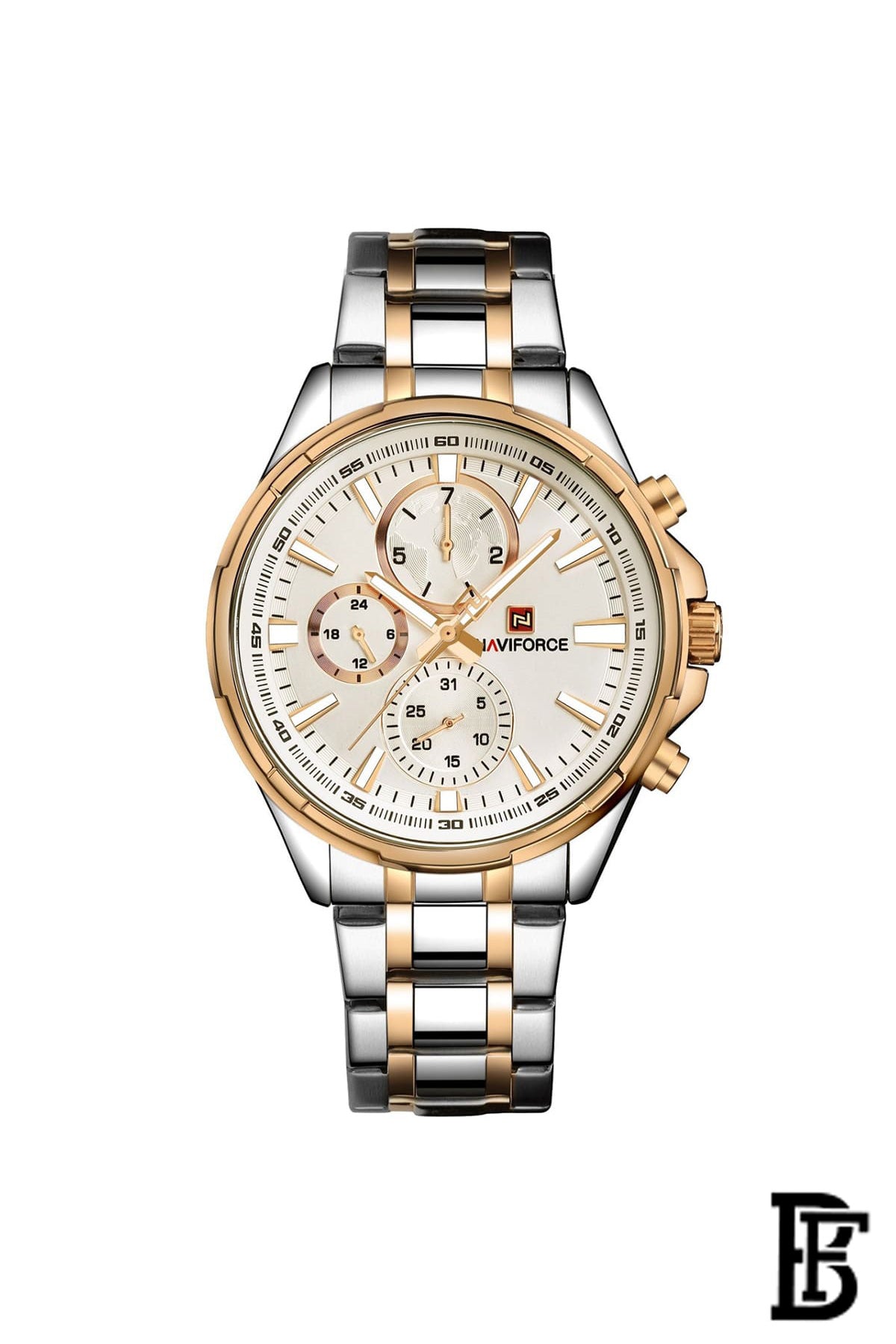 Naviforce Men's Silver Dial Watch - NF9089 RGW + Free Leather Strap image 2