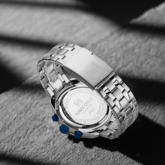 NAVIFORCE Round-Shaped case with Stainless Steel Strap Analog WatchNF9222 image 3