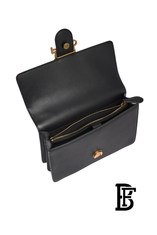 Pinko  Black Leather Women Handbag 7 Cl Pe 21 Pltt 1P228G Y6Xt – Elegant Everyday Shoulder Bag image 5