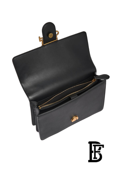 Pinko  Black Leather Women Handbag 7 Cl Pe 21 Pltt 1P228G Y6Xt – Elegant Everyday Shoulder Bag image 5