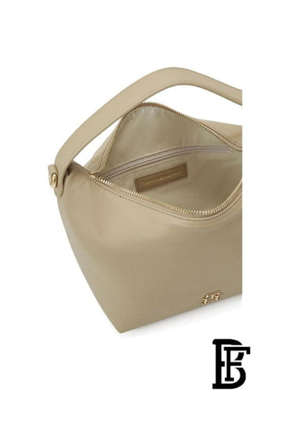 Tommy Hilfiger Beige Leather Women Handbag Aw0Aw14499 – Elegant Everyday Shoulder Bag image 4