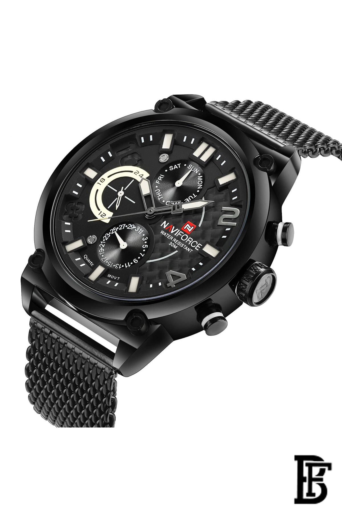 NAVIFORCE NF9068 BWB   MEN'S Stainless Steel Wrist Watch image 2